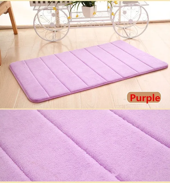 1pc 40x60cm Home Bath Mat Non-slip Bathroom Carpet soft coral fleece Memory Foam Rug Mat kitchen Toilet Floor decor