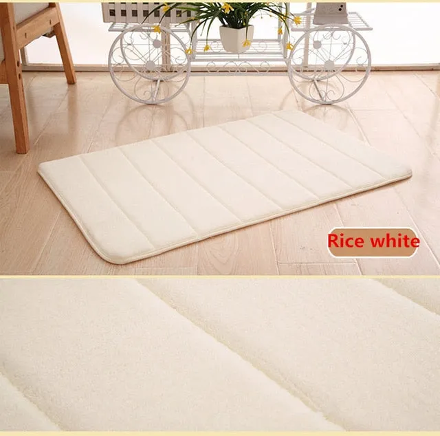 1pc 40x60cm Home Bath Mat Non-slip Bathroom Carpet soft coral fleece Memory Foam Rug Mat kitchen Toilet Floor decor