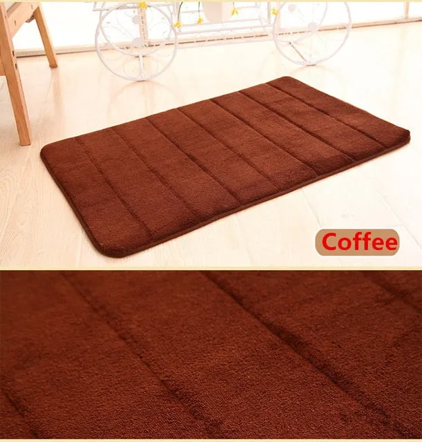 1pc 40x60cm Home Bath Mat Non-slip Bathroom Carpet soft coral fleece Memory Foam Rug Mat kitchen Toilet Floor decor