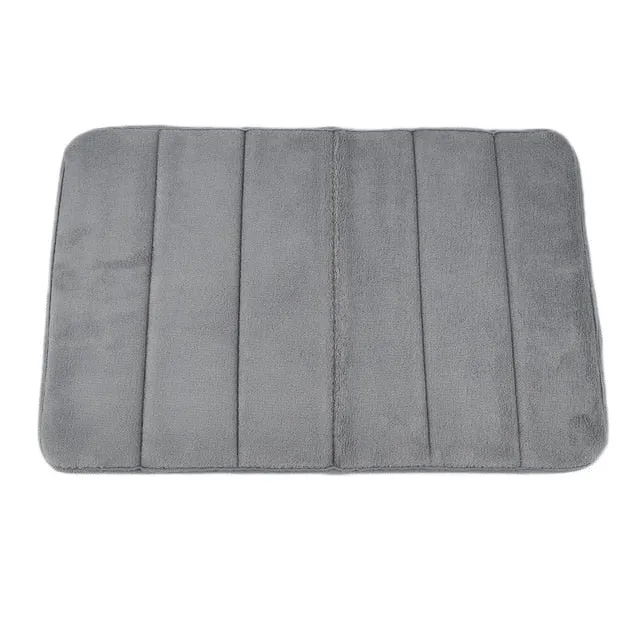 1pc 40x60cm Home Bath Mat Non-slip Bathroom Carpet soft coral fleece Memory Foam Rug Mat kitchen Toilet Floor decor