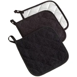 3-Piece: DII Basic Terry Collection Quilted 100% Cotton Potholder