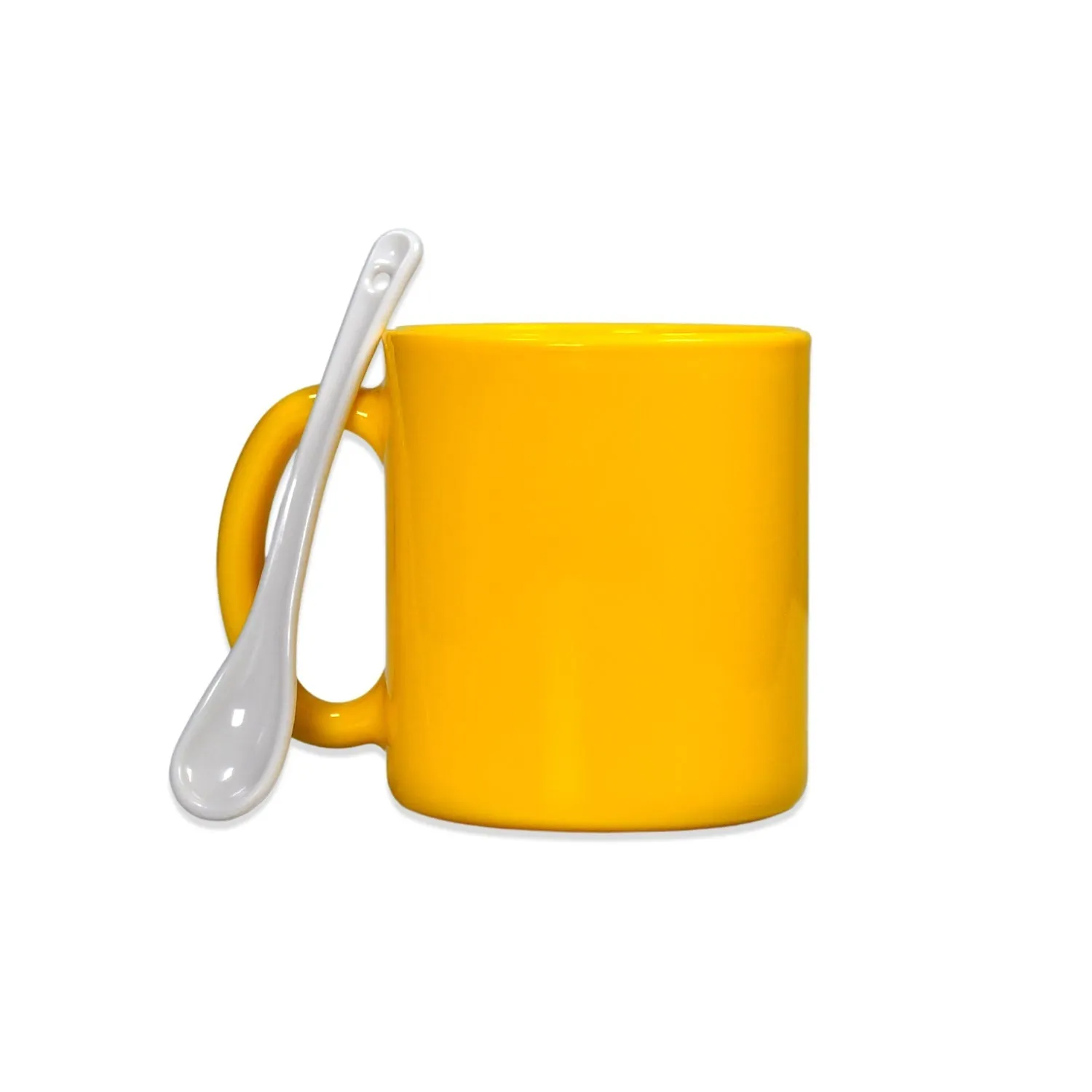 4948 Coffee Mug With Spoon Ceramic Mugs to Gift your Best Friend, Tea Mugs Coffee Mugs Microwave Safe. (Mix Colors)