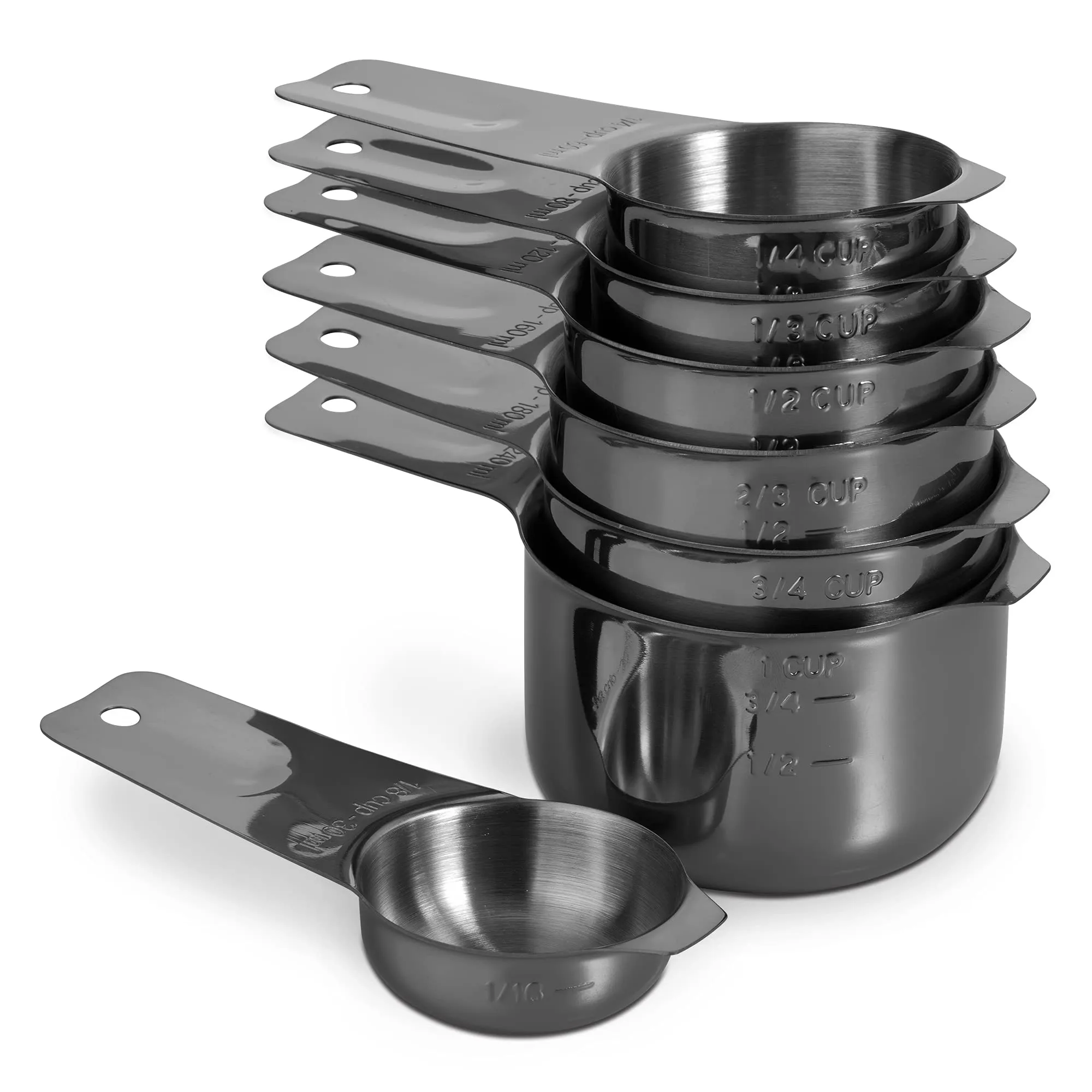 ALLWIN-HOUSEWARE: 13-piece Measuring Cups and Spoons Set, 18/8 Stainless Steel, Ergonomic Handle with Ring Connector