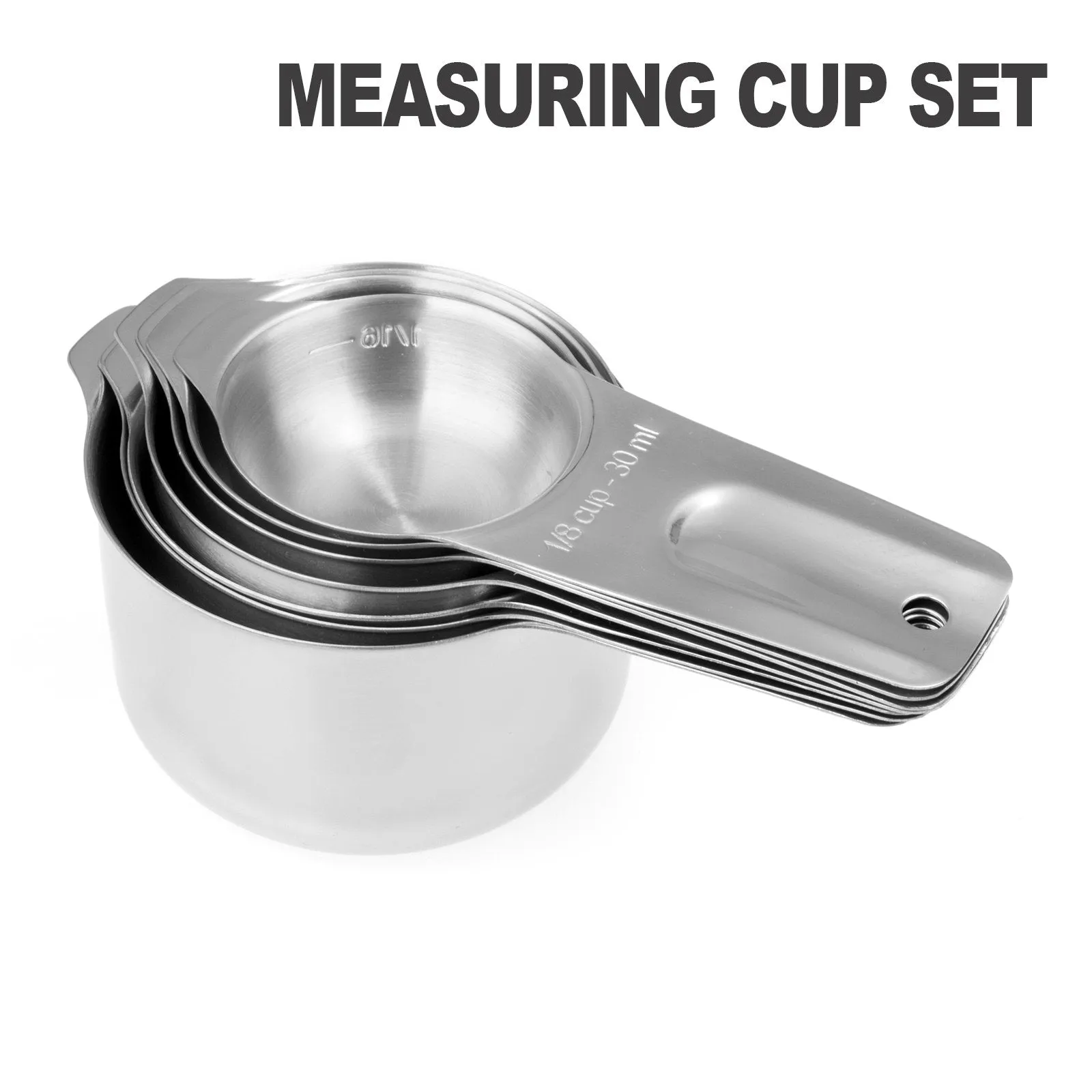 ALLWIN-HOUSEWARE: 13-piece Measuring Cups and Spoons Set, 18/8 Stainless Steel, Ergonomic Handle with Ring Connector