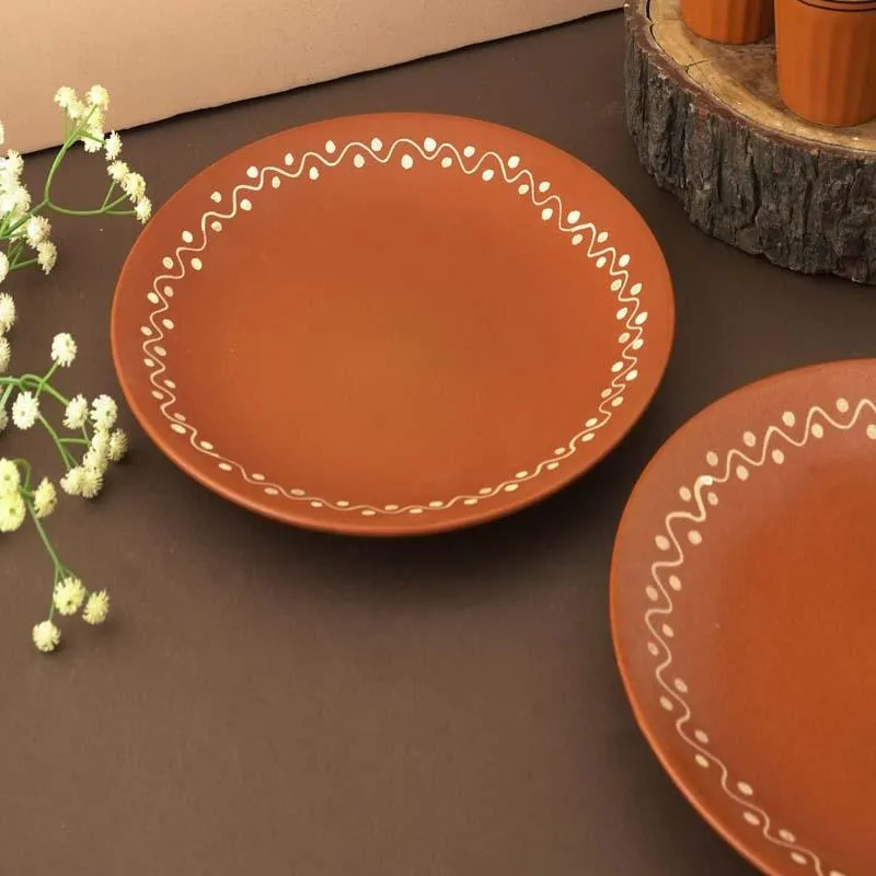 Alpana Ceramic Dinner Plate - Set Of Two