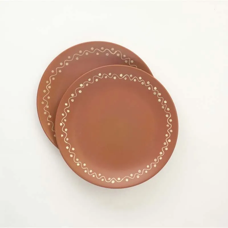 Alpana Ceramic Dinner Plate - Set Of Two