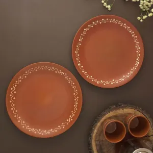 Alpana Ceramic Dinner Plate - Set Of Two