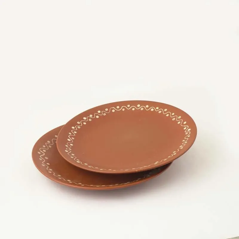 Alpana Ceramic Dinner Plate - Set Of Two