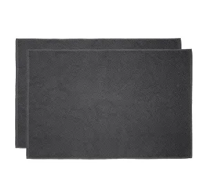 Angove 2 Piece 950GSM Cotton Bath Mat Set Charcoal