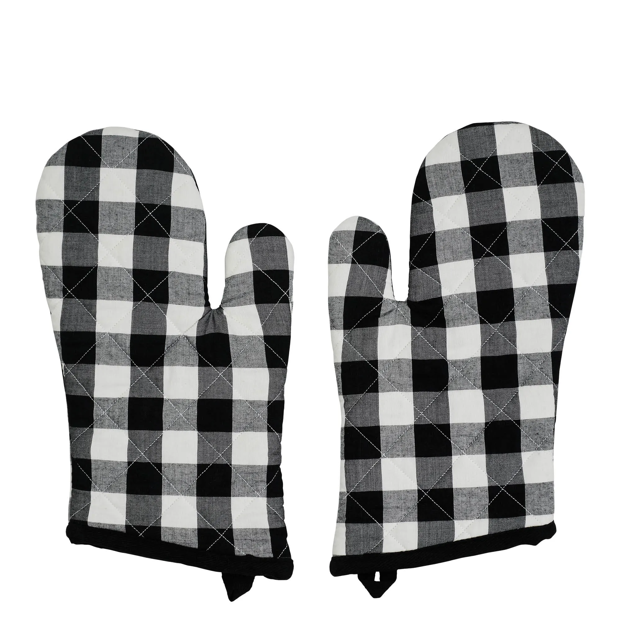 Annie Buffalo Check Black Oven Mitt Set of 2