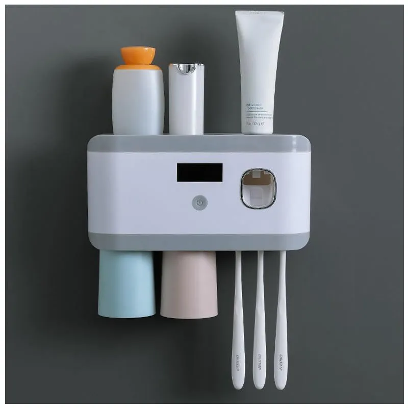 Antibacterial Uv Wall-Mounted Toothbrush Slots Cups Storage Holder Ra-896