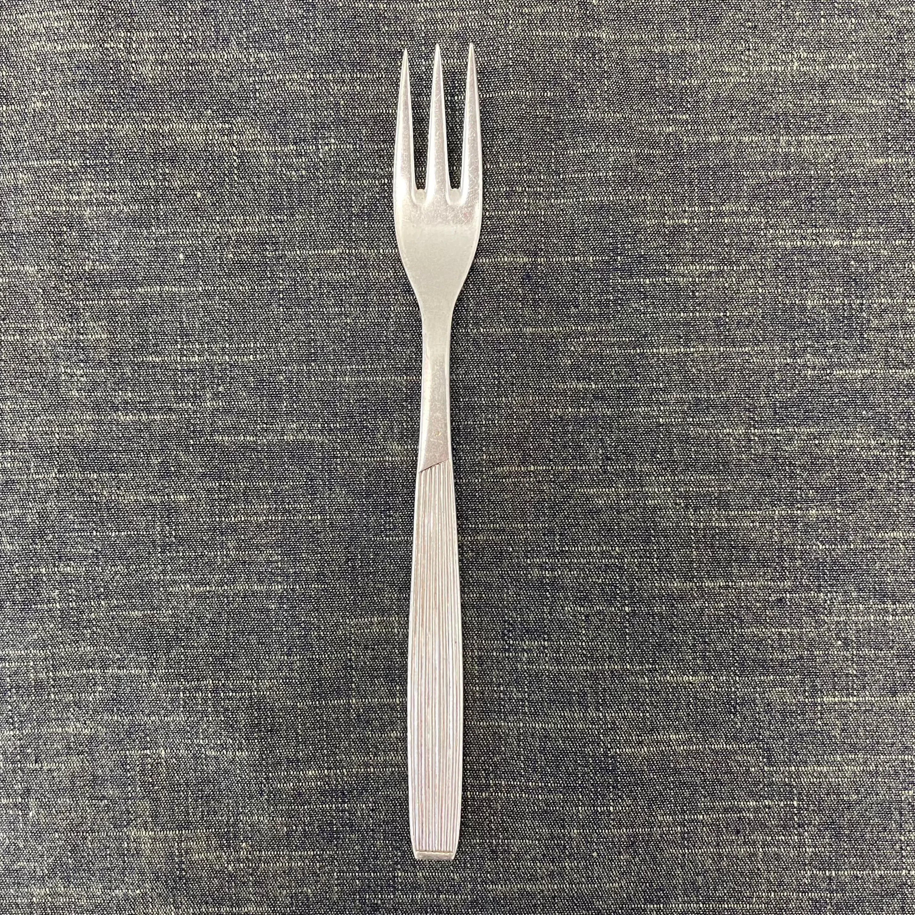 antique silver condiment server - linear fork