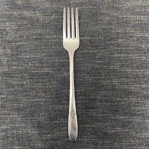 antique silver fork - raised floral