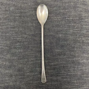 antique silver long handled teaspoon - dainty art deco