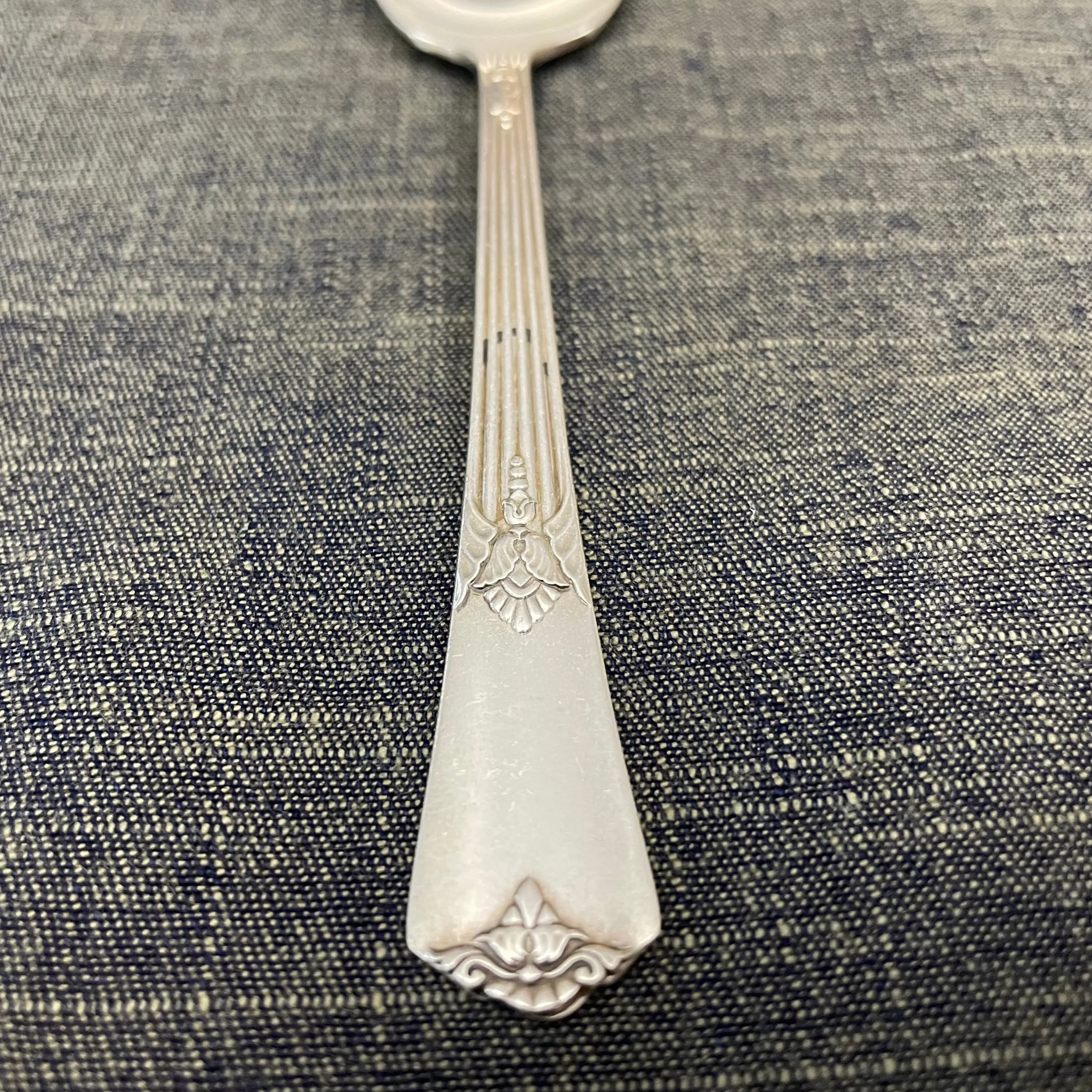 antique silver small serving spoon - vintage modern