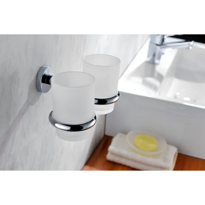 ANZZI Caster Series 7.36 in. Double Toothbrush Holder