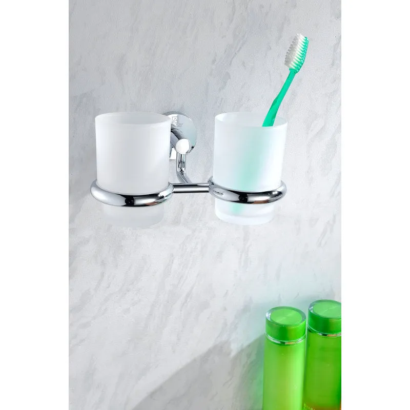 ANZZI Caster Series 7.36 in. Double Toothbrush Holder