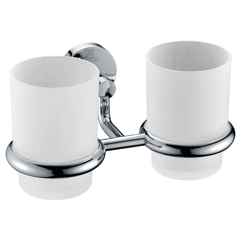 ANZZI Caster Series 7.36 in. Double Toothbrush Holder