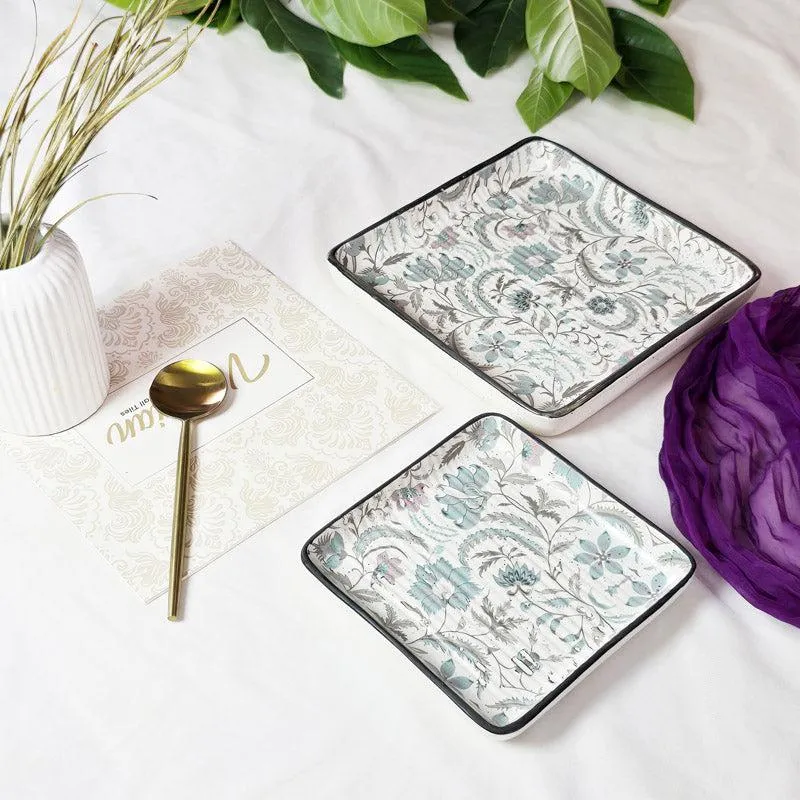 Arisho Floral Platter - Set Of Two