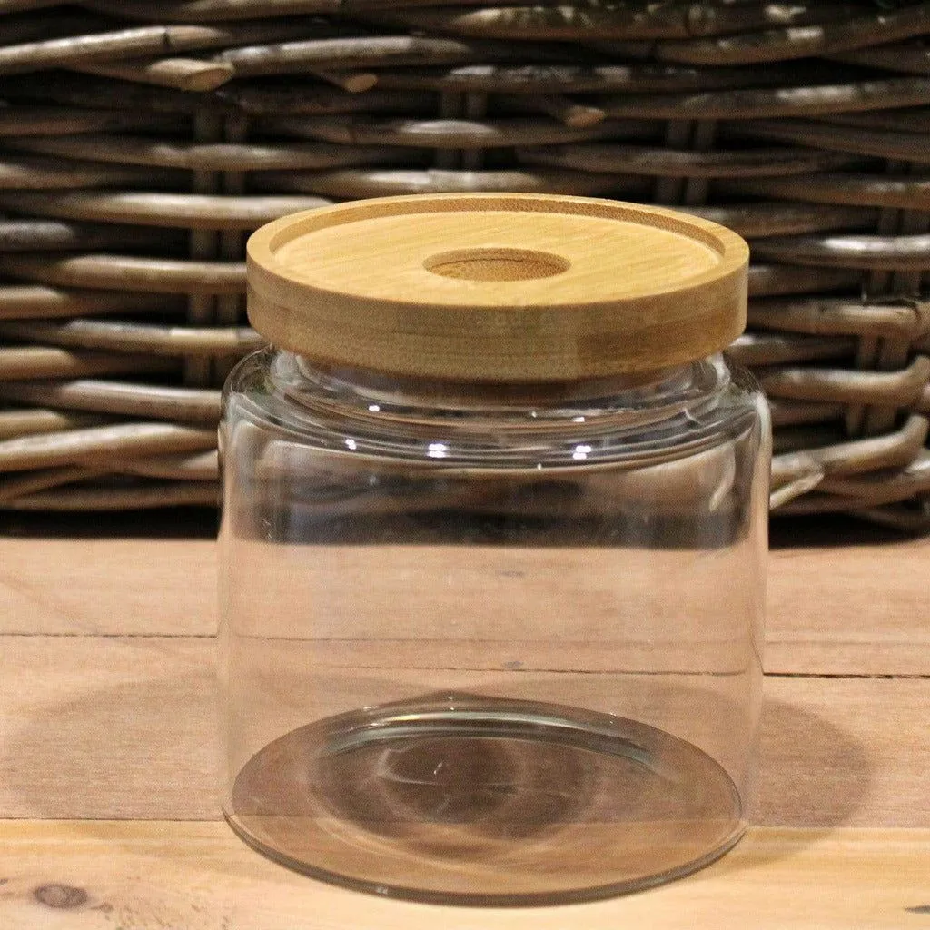 AW Earth - Eco Friendly Cottage Bamboo & Glass Storage Jars - Natural Home Storage