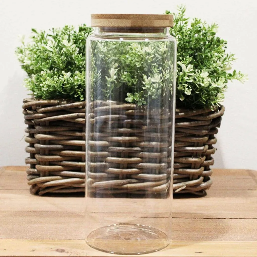 AW Earth - Eco Friendly Cottage Bamboo & Glass Storage Jars - Natural Home Storage