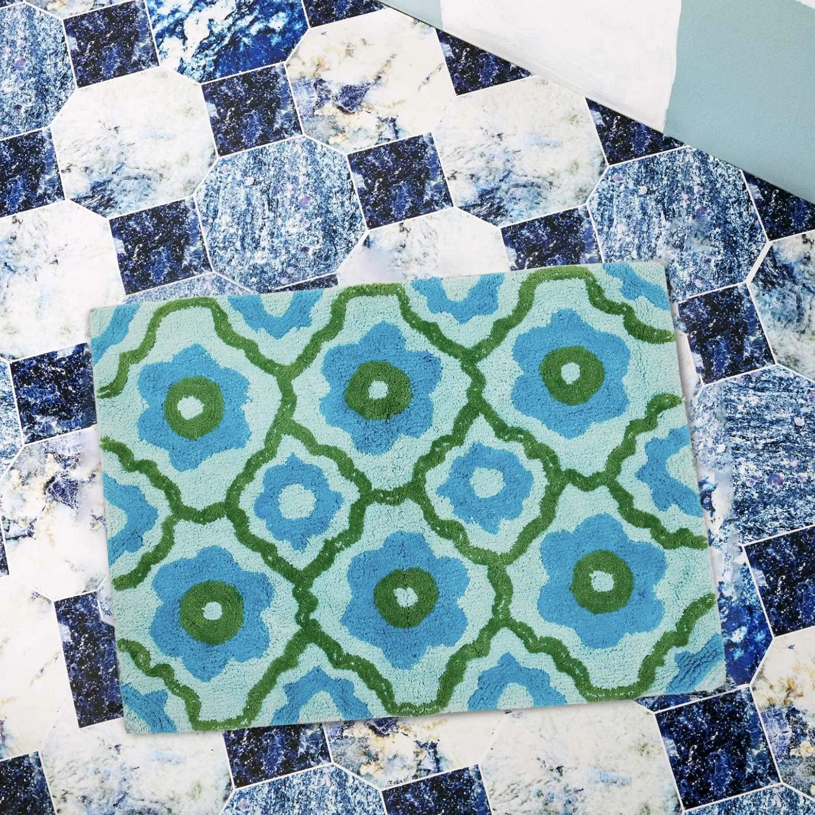 Bathmat | Marguerite Blue Green