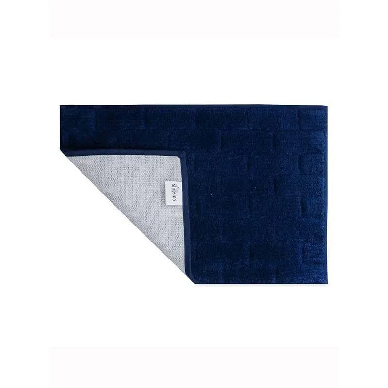 Berry Blue Tiled Cotton Bathmat