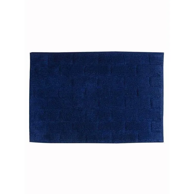 Berry Blue Tiled Cotton Bathmat