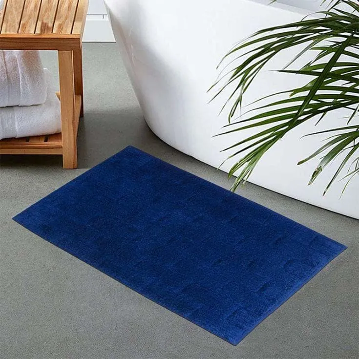 Berry Blue Tiled Cotton Bathmat