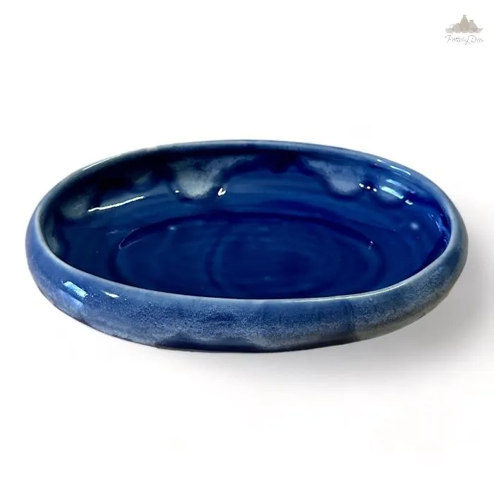 Blue Denim Oval Serving Bowl  | Hand Painted |  Set of 1 | Ceramic Pottery | Ideal for serving food items