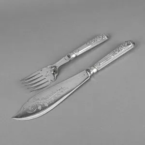 BRIDDEN BROS Silver Plate Fish Servers 2pcs