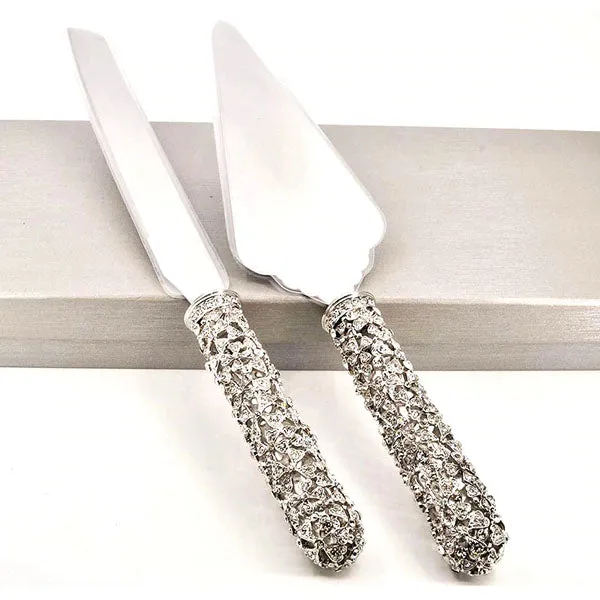 Cake Cutting & Serving Set Jeweled