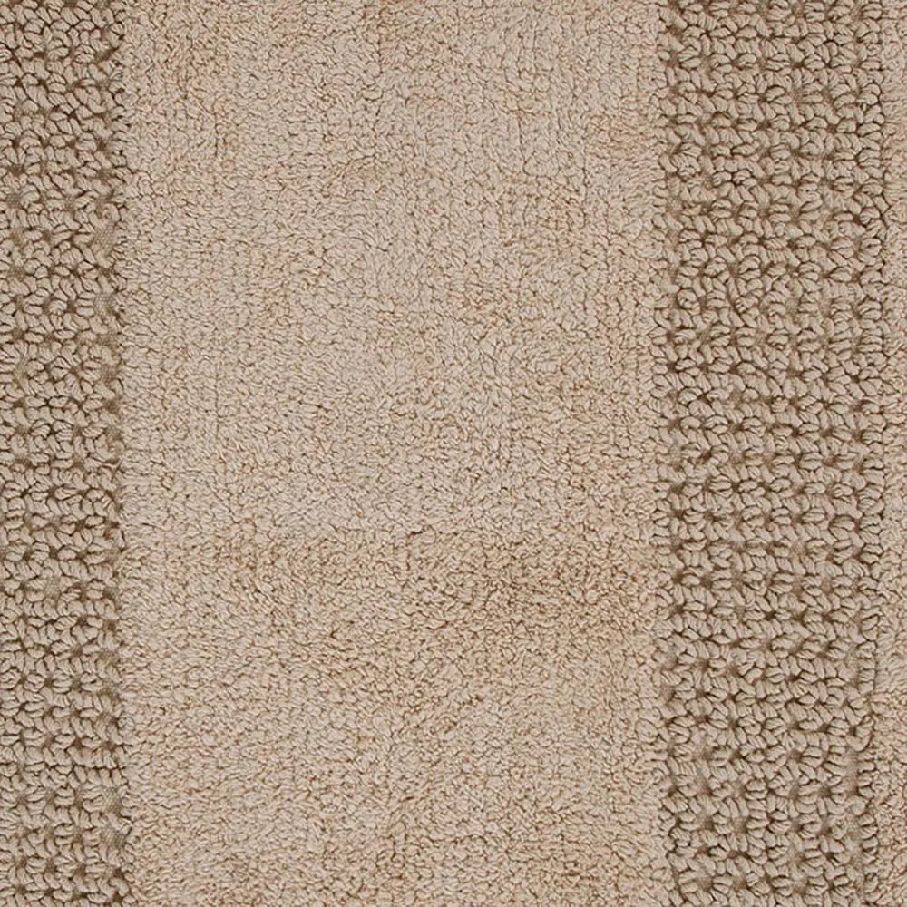 Classic Racetrack Cotton Bath Rug 20" x 30" Natural by Perthshire Platinum Collection