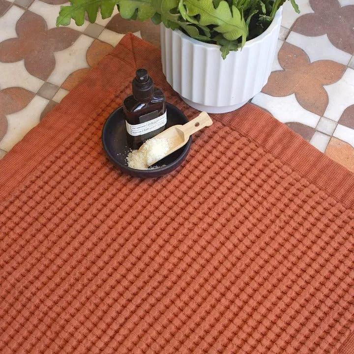 Clay Waffle Bath Mat - Modern Style