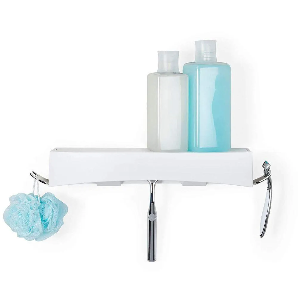 Clever Flip Shower Shelf White