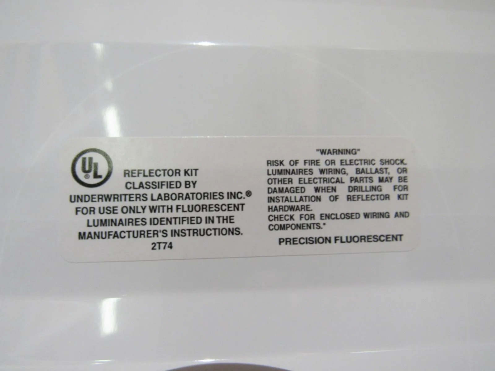 Commercial Reflector Kit Precision Fluorescent 23in x 23in x 2.75in Aluminum -- New