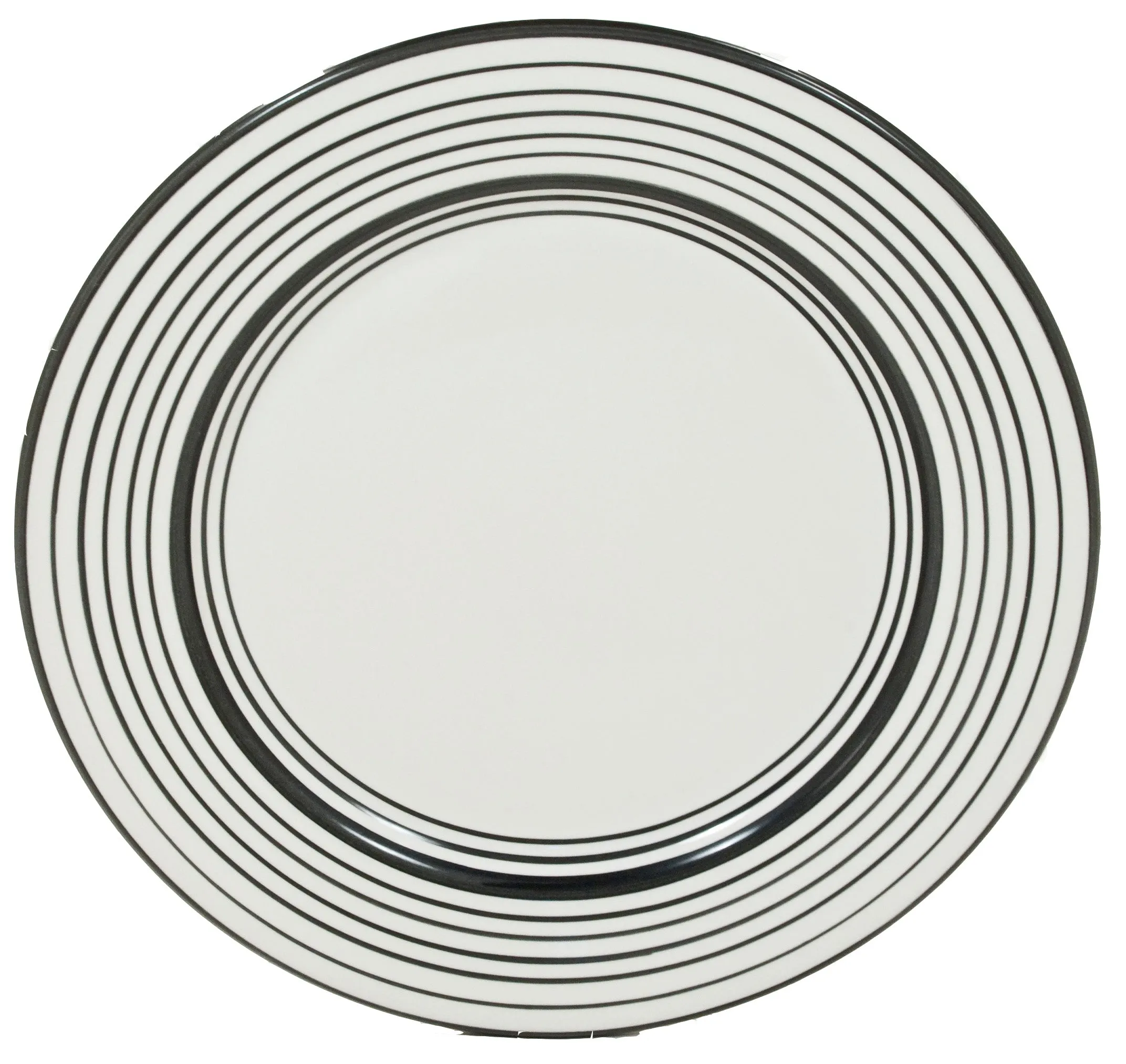 Dinner Plate Set - Set of 4 - White & Black | Tuxedo 10 1/2" Diameter