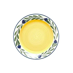 Dinner Plate Set - Set of 4 - White & Yellow & Blue & Green | Bella Flora