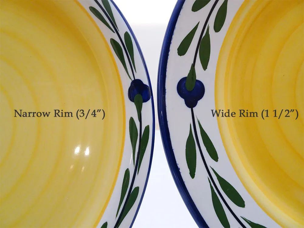 Dinner Plate Set - Set of 4 - White & Yellow & Blue & Green | Bella Flora