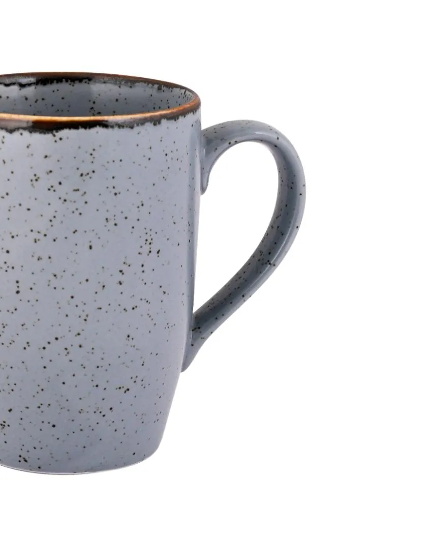 Doppio Matt Grey Sky Porcelain Coffee Mugs | Set of 6