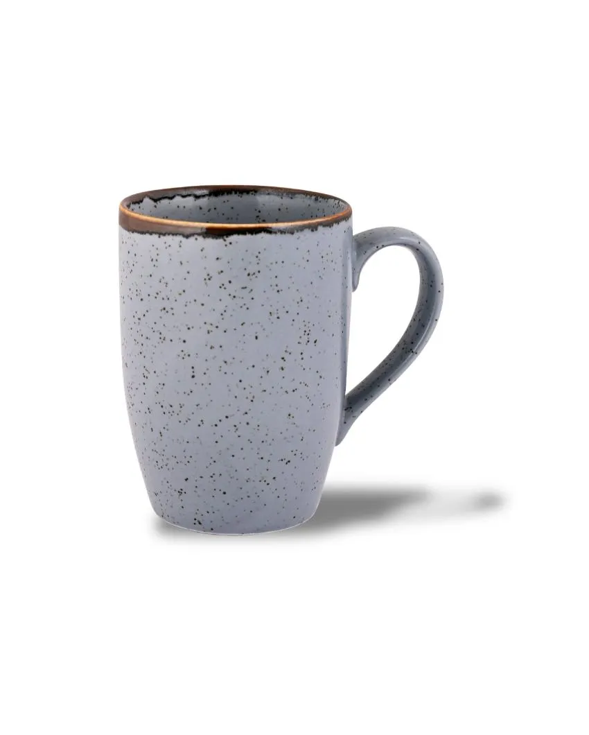 Doppio Matt Grey Sky Porcelain Coffee Mugs | Set of 6