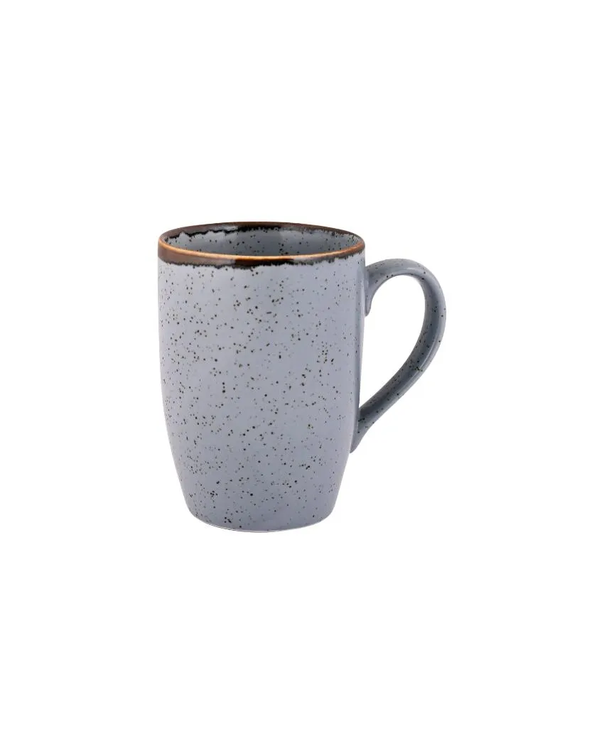 Doppio Matt Grey Sky Porcelain Coffee Mugs | Set of 6