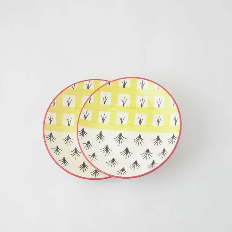 Dualistic Design Quarter Plate - Set Of Two