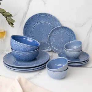 Ekta Dinnerware (Mist Blue) - Fourteen Piece Set