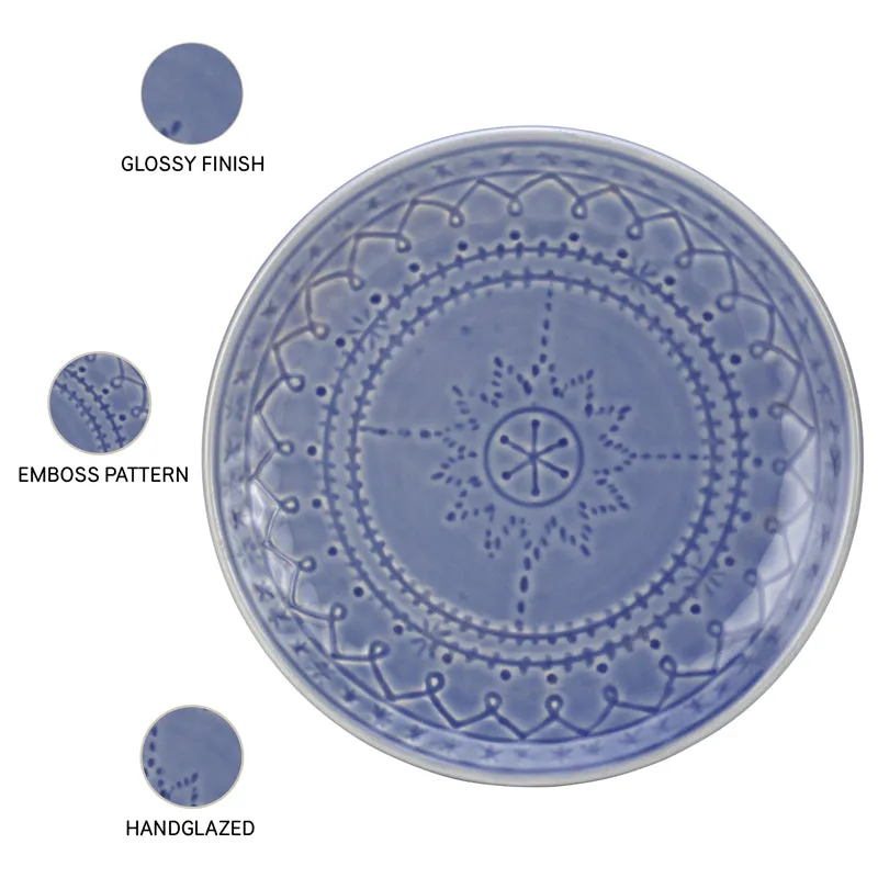 Ekta Quarter Plate (Mist Blue) - Set Of Four