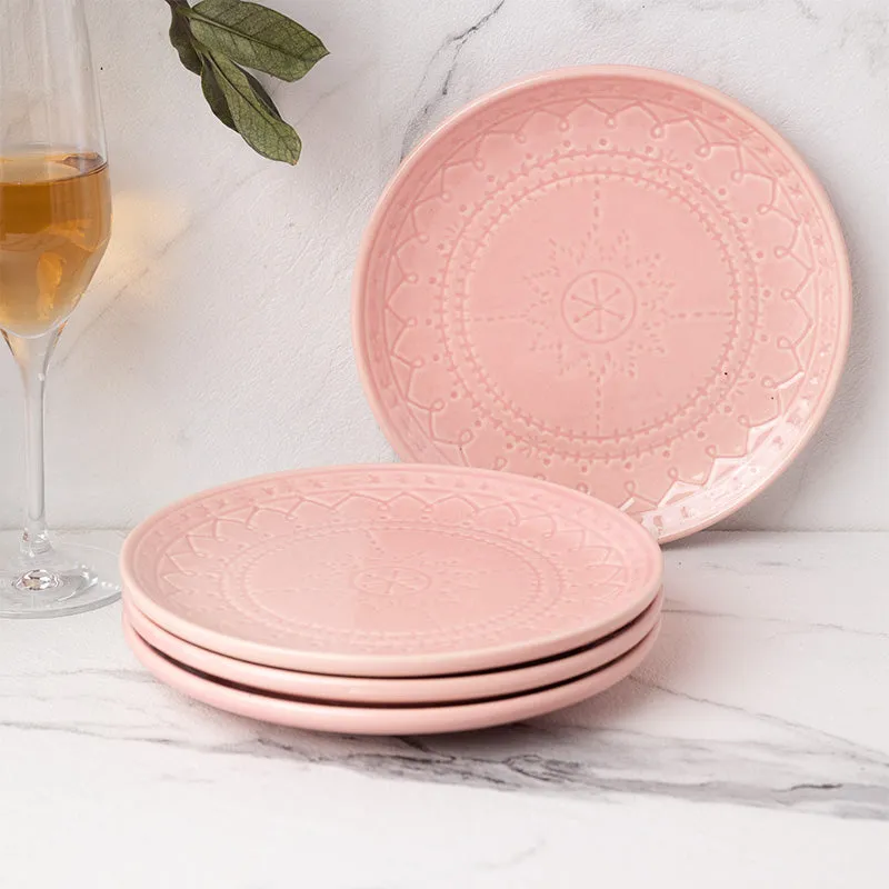 Ekta Quarter Plate (Pink) - Set Of Four