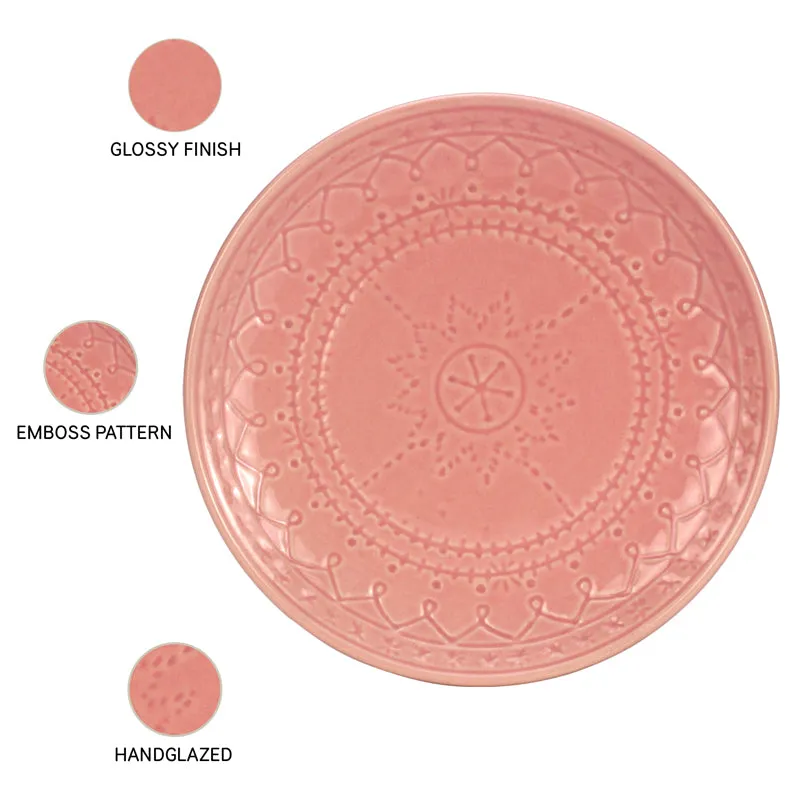 Ekta Quarter Plate (Pink) - Set Of Four