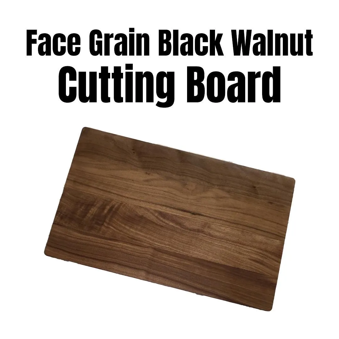 Face Grain Black Walnut Cutting Board Juice Groove Finger Handles