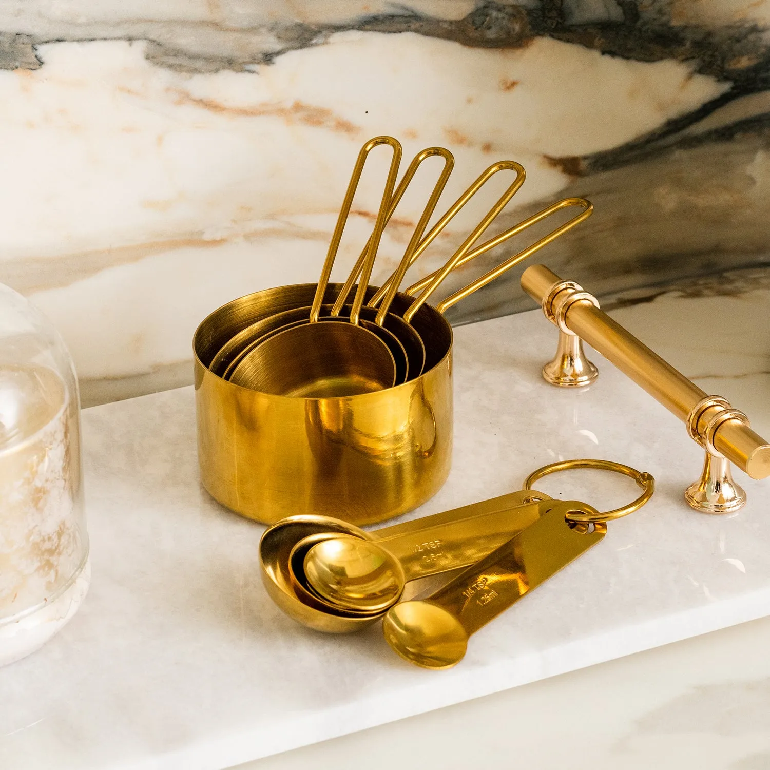 Gold Measuring Cups and Spoons Set