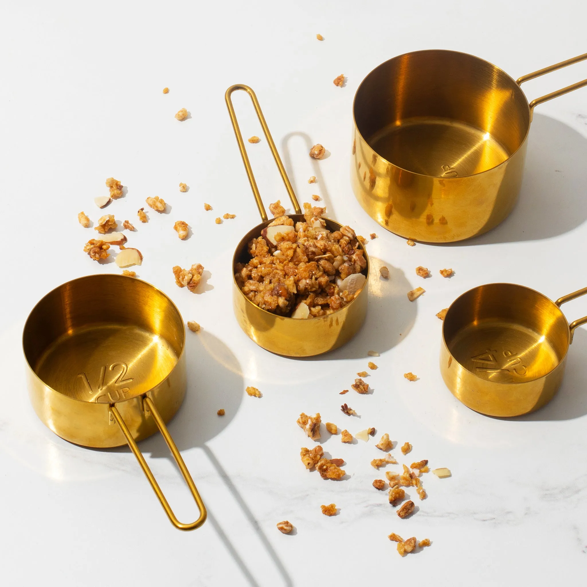 Gold Measuring Cups and Spoons Set